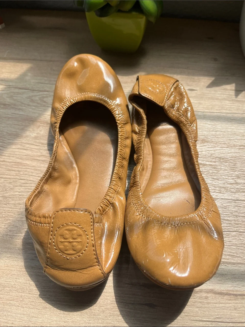Tory Burch “Edie” Cognac Leather Ballet Flats size 6